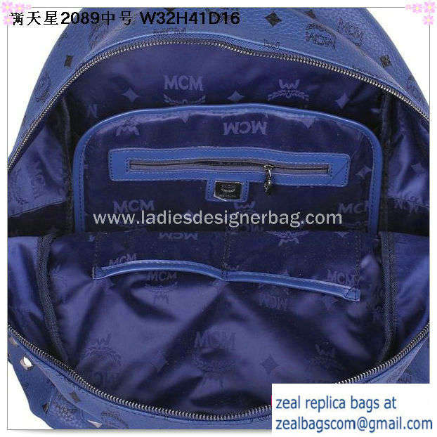 High Quality Replica Hot Sale MCM Stark Studded Medium Backpack MC2089 Royal